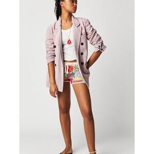 We The Free Womens Kai Tweed Pattern Blazer Pink Size M NWT
